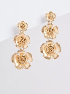 FIT Measures 1. 7” x 0. 81”. MATERIALS + CARE Base metal. . Imported. DETAILS Floral design. . High shine finish. . The best plus size women's floral statement earring earrings in gold. Torrid is your destination for the freshest spring and summer styles. New Street Style, Fitted Wedding Dress, Statement Earring, Statement Drop Earrings, Fabric Bows, Summer Styles, Earrings In Gold, Shopping Day, Beaded Hoop Earrings