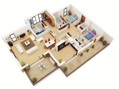 the floor plan of a two bedroom apartment with living room and dining area is shown