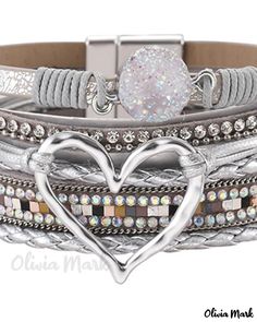 Olivia Mark - Exquisite Heart Rhinestone Braided Multi-Layer Bracelet - Limited Edition Heart Rhinestone, Layered Bracelets, Olivia Mark, Multi Layering, Limited Editions, Braids, Limited Edition, Bracelet, Plaits