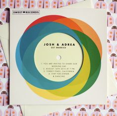 the cover art for josh and adrea's album, which features colorful circles