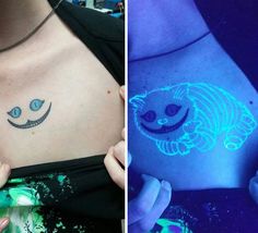 two pictures with different designs on the chest and one has a smiley face drawn on it