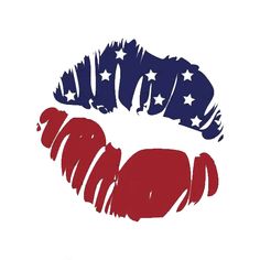 Patriotic Lips Clip Art, 4th of July etc Patriotic Lips, July Clipart, Patriotic Cookies, 4th Of July Clipart, Patriotic Door Hanger, Lips Svg, Facebook Party