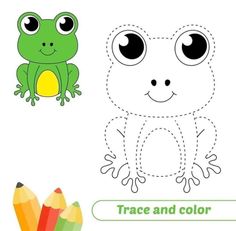 frog to be colored, the coloring book for preschool kids with easy educational gaming level