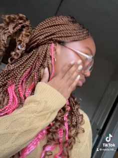 Winter Braids, Braids Pink, Brown Braids, Pink Braids, Braids French, French Curl Braids, Curl Braids