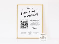 an award certificate is displayed in front of a white background with the words leave my review on it