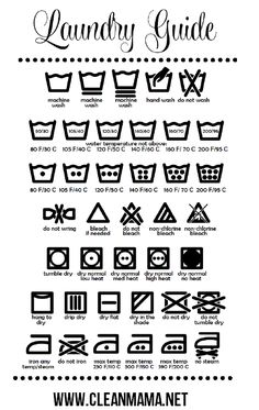 the laundry guide is shown in black and white