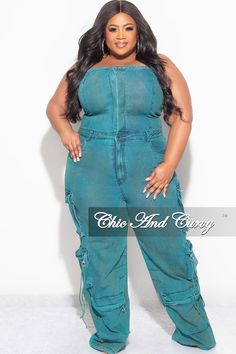 Final Sale Plus Size Cargo Jumpsuit in Washed Teal – Chic And Curvy Plus Size Cargo, Cargo Jumpsuit, Chic And Curvy, Plus Size Clothing, Size Clothing, Plus Size Outfits, Final Sale, Camouflage, Jumpsuit