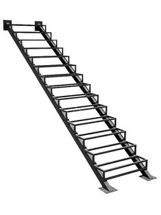 a set of metal stairs on an isolated white background