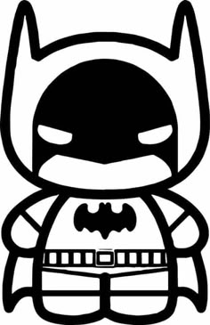 a black and white drawing of a batman character