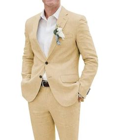 Beige Picture, Business Packing, Jean Trench Coat, Leggings Hoodie, Traje Casual, Mens Linen, Slim Fit Suit, Color Champagne, Men's Suit