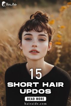 Short Hair Updo Tutorial Step By Step, Upstyles For Short Hair, Fall Hairstyles For Short Hair, Short Curly Hair Updo, Easy Fall Hairstyles, Quick Braids