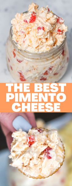 the best pimentoo cheese recipe is in a jar and it's ready to be eaten