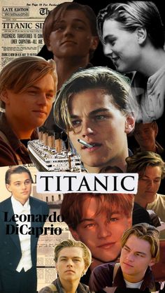 a collage of photos with the words,'titanic'and images of actors