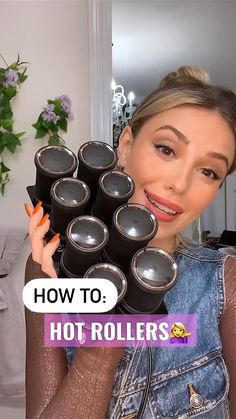 VICTORIA•LYN | How to: Hot Rollers!💁‍♀️💕 These jumbo rollers from @t3micro make my 90s supermodel hair dreams come true🥰 I use a @sexyhair powder play… | Instagram How To Use Hot Curlers On Long Hair, Styling With Hot Rollers, 90s Volume Hair Tutorial, Best Hair Rollers For Volume, How To Use Large Rollers, Hot Rollers On Long Hair, How To Do Hot Rollers, Hot Rollers For Volume, Hot Roller Tutorial Long Hair