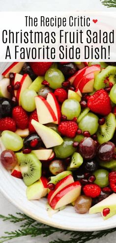 a white bowl filled with assorted fruit salad