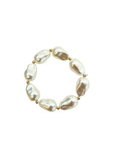 Get your glam on with this Pearl Bracelet! Featuring stunning manmade pearls with small gold beads in between, this accessory adds elegance and shine to any outfit. Perfect for special occasions or adding a touch of sophistication to everyday wear. Material: Manmade pearls with gold toned beads Color may vary by device Scout Bags, Flat Wedges, Capri Blue, Clear Bags, Sock Gifts, Flat Sneakers, Kids Bags, Gold Beads, Pearl Bracelet