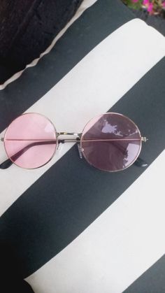 "Vintage Pink Tinted Silver Big Round Spectacle Hippie Frame Fashion Lens Standard Transparent Sunglasses Glasses Sunnies This item is in new condition. Appropriate for any casual, or evening occasion. Material: stainless steel and pc. Frame outer width: 6\" Length lens 2.16\" Thanks for looking!  Domestic Shipping: 1st Class (2-5 days) I ship all items within 12-24 hours after payment received!! Find us on Instagram: @wearingmeoutvtg  Find us on Facebook: wearing me out  Find our website at Wea Trendy Round Sunglasses With Glass Lenses, Trendy Round Glass Sunglasses, Trendy Pink Sunglasses For Festivals, Transparent Sunglasses, Payment Received, Sunglasses & Glasses, Spectacles, Eyewear Sunglasses, Vintage Pink