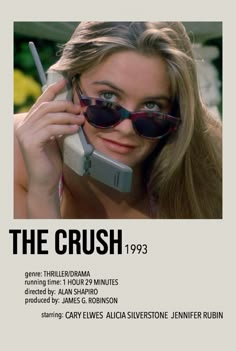 a woman in sunglasses talking on a cell phone with the caption'the crush '