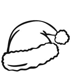 a black and white drawing of a santa hat