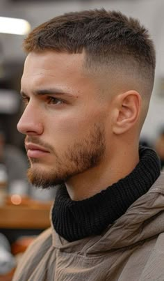 Wavy Buzzcut, Mens Very Short Hairstyles, Short Hair Men Straight, Buzzcut Fade Men, Faded Buzzcut Men, Short Haircuts For Men With Straight Hair, Short Buzz Cut Men, Crewcut Haircut Men, Mens Buzzcut