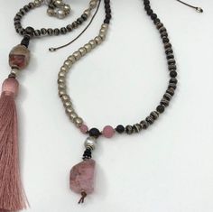 Tribe Colors Shambala Necklace-Rose Quartz pendant