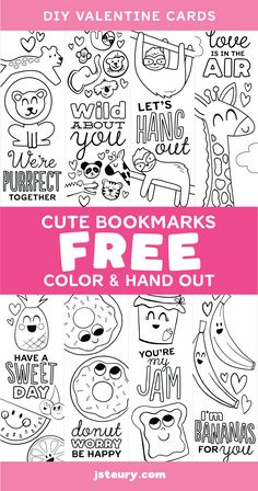 Printable Valentines Bookmarks For Kids, Kids Classroom Valentine Ideas, Valentines Day Bookmarks Free Printable, Free Printable Gnome Bookmarks, Valentine Bookmarks For Kids, Book Marks Printable Free, Valentines Day Bookmarks, Pun Illustrations, Printable Valentine Bookmarks