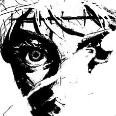 a black and white drawing of a person's face with the word jesus above it