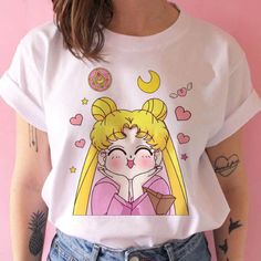 Sailor Moon Tee,mamoru, Manga,sailor Moon,japanese Anime Over The Moon Shirt, Girl Power T Shirt, Sailor Moon Cosplay, Kawaii Harajuku, Streetwear Shorts, Vintage Clothing Stores, T Shirt Costumes, Anime Outfits, Outfits For Teens