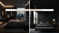 two dark minimalist bedroom decor ideas