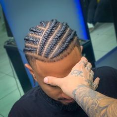 Hair Styles Black Man, Guys Cornrow Hairstyles, Quick Mens Braid Styles, Braids For Short Hair Men Black, Boys Cornrows With Fade, Different Cornrow Styles Men, Easy Cornrows For Men, Conroe Braids Hairstyles Men, Simple Cornrow Hairstyles For Men