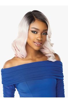 Unleash a daring, asymmetric look with luxe waves that flawlessly meld with the curls on the right side. Crafted with premium synthetic fiber, our Soft Lace Deep Side Part Wig is finished with baby hairs for an incredibly natural finish. Withstands heat up to 350 ~ 400° so you can go from high fashion to low-key with ease. Available in show-stopping hues, like the T2/Rosegold hue shown. Colors Dress, Hair Lotion, Wig Lace, Wigs Online, Side Part, Loose Curls, Balayage Highlights, Synthetic Lace Front Wigs, Wig Cap