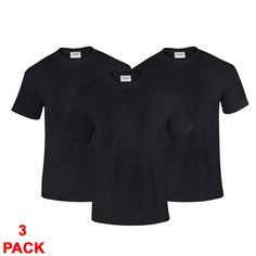 PACK of 5 Gildan Black Plain T-Shirt Mens Cotton Short Sleeve T Shirt Tee Top   Description:  *         Made of 100% Cotton *         Round Neck *         Short sleeve *         Hemmed cuffs *         Comfortable and durable fabric *         Machine wash, easy to clean  Note: IT CAN BE SOFTSTYLE OR HEAVY COTTON Washing Instructions: Machine washable (cold 30 degree Fahrenheit washes are recommended). Do not tumble dry or iron directly onto logo (turning garment inside-out is advised for ironing) Black Solid Crew Neck T-shirt, Cheap Black Relaxed Fit T-shirt, Black Cotton T-shirt With Moisture-wicking, Basic Black Unisex T-shirt, Black Stretch Plain T-shirt, Mens Cotton Shorts, Plain Tshirt, Top Tee, Cotton Shorts