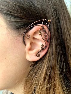 Earrings Cuffs, Flower Ear Cuffs, Ear Wraps, Dnd Oc, Bridal Cuff, Elf Ear Cuff, Fairy Ears, Elven Jewelry, Elf Ears