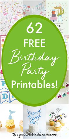 birthday party printables with the text, free birthday party printables