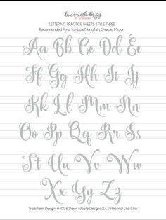 the upper and lower letters are drawn in cursive handwriting