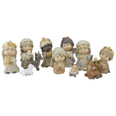 a group of figurines sitting next to each other