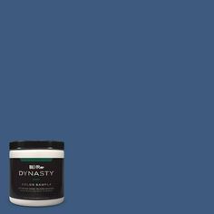 a can of dymasty paint on a blue background