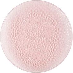 an empty pink plate on a white background