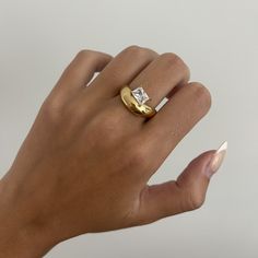 Minimalist Dome Ring, Irregular Dome Ring, Gemstone Dome Ring, Emerald Dome Ring, Gemstone Ring, Statement Ring, Stackable Dome Ring Gems - Etsy Dome Engagement Ring, Chunky Gold Engagement Ring, Ring Inspo, Cute Engagement Rings, Future Engagement Rings, Dome Ring, Ring Emerald, Dream Engagement, Dream Engagement Rings