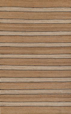 a brown and white striped area rug