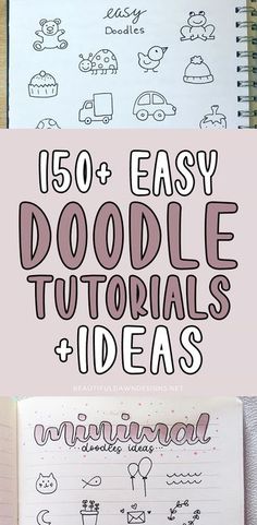 an image of doodles with the words easy and easy to draw on them