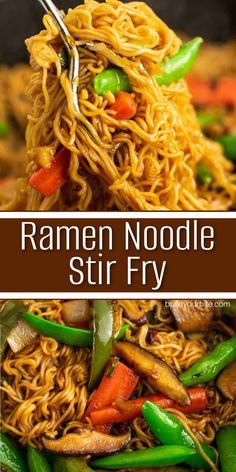 ramen noodle stir fry with noodles and vegetables