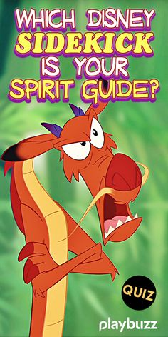 an image of a cartoon character with the words which disney sider is your spirit guide?