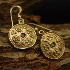 Byzantine Earrings With Garnet Medieval Earrings Byzantine | Etsy Ceremonial Byzantine Jewelry With Matching Earrings, Medieval Style Handmade Earrings For Gift, Byzantine Brass Pierced Earrings, Byzantine Style Pierced Brass Earrings, Byzantine Style Brass Pierced Earrings, Byzantine Style Brass Earrings, Pierced Byzantine Style Ceremonial Earrings, Handmade Byzantine Brass Earrings, Handmade Byzantine Round Earrings