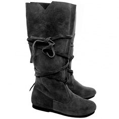 Black Suede High / Tall Medieval Boots | Calf Height Material: Genuine Suede Leather with rubber soles.Color: BlackMen's US Sizes: 5.5 through 15.5 (EU Sizes: 36-50). Worldwide shipping available!Custom made to order: Please allow up to 1-3 weeks before item ships. Share: Brown Pirate Boots, Medieval Boots, Viking Medieval, Horns Decor, Pirate Boots, Beard Beads, Bead Hair Accessories, Viking Clothing, Boots Suede