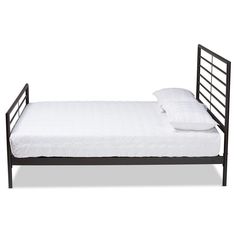 Baxton Studio Alva Modern and Contemporary Industrial Black Finished Metal Full Size Platform Bed FredCo Modern Queen Bed, Contemporary Platform Bed, Studio Bed, Black Console Table, Full Size Platform Bed, Queen Size Platform Bed, Mattress Support, Metal Platform Bed, Baxton Studio