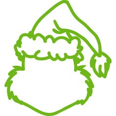 a drawing of a santa claus hat with green outlines on it's face