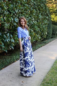 Outfit: Katie Kime Otomi Maxi Skirt Maxi Skirt Design, Otomi Print, Mackenzie Horan, Preppy Mode, Katie Kime, Maxi Design, Moms Fashion, Mexican Embroidery