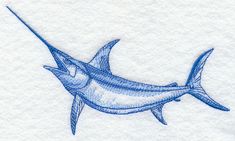 a drawing of a blue marlin fish