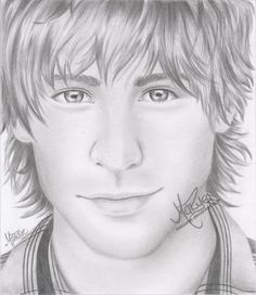 a pencil drawing of a young man's face